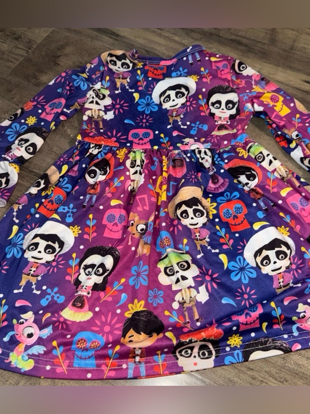 Coco Disney Pixar Long Sleeve Twirl Dress Girls S 2-3T Day of the Dead Miguel